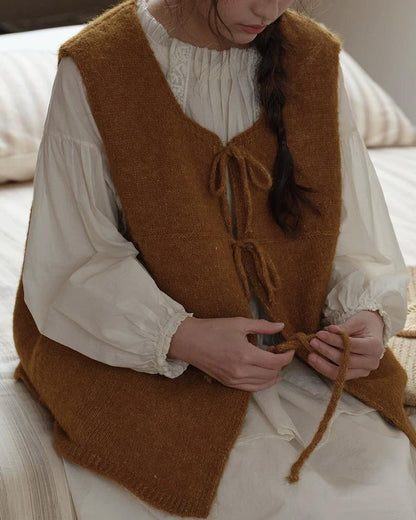 リボンアクセントニットベスト 10277