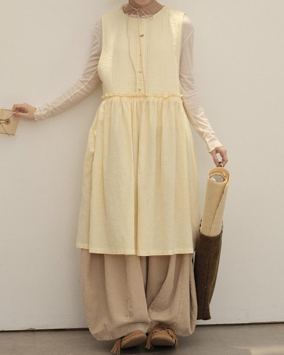 ノーディハイウエストソフトベストドレス 10145