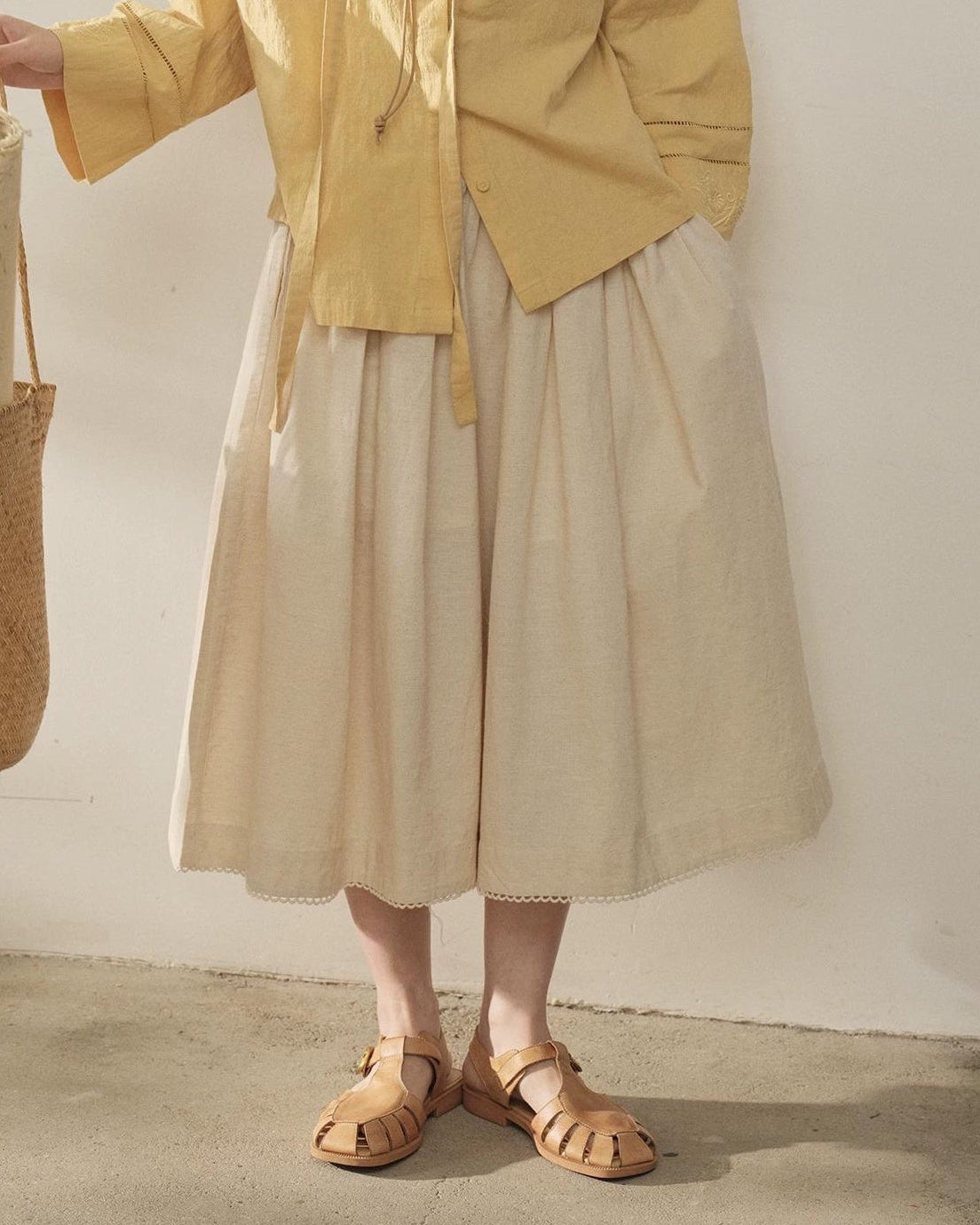 アンクルリンドクロップドワイドパンツ 10335