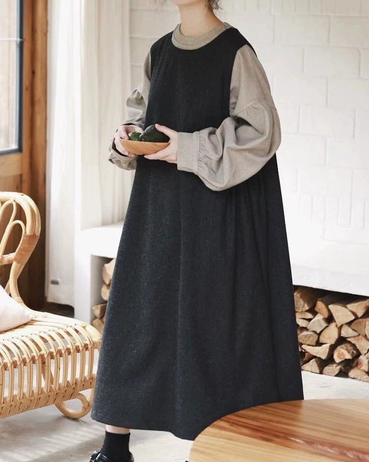 ハイウエストクラーラベストワンピース 10092