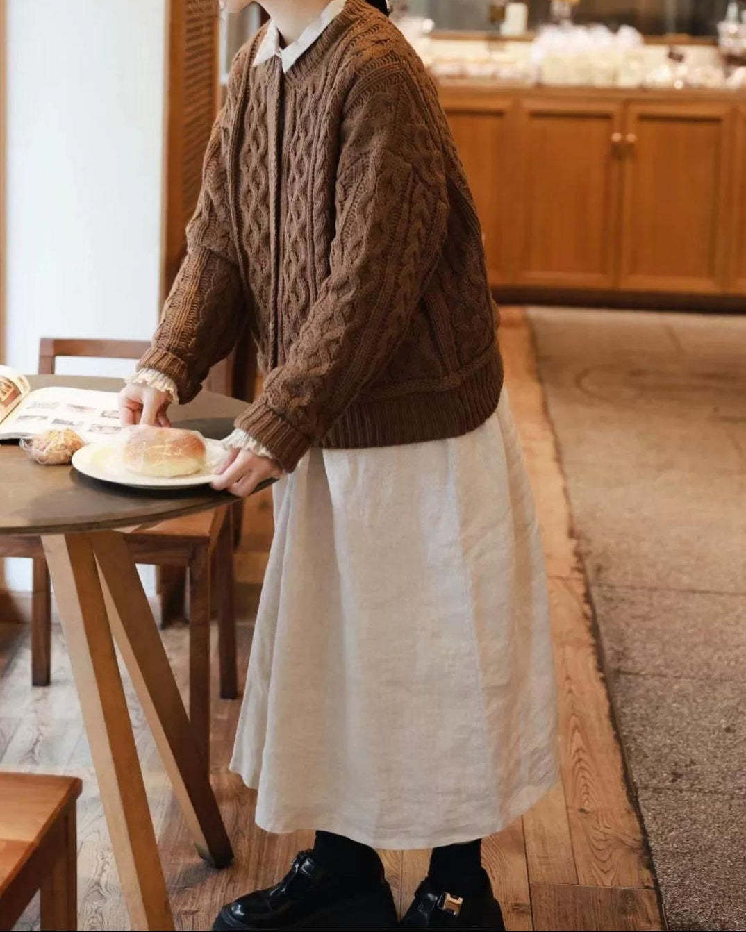 ヘルカナチュラルロングギャザーワンピース 10087