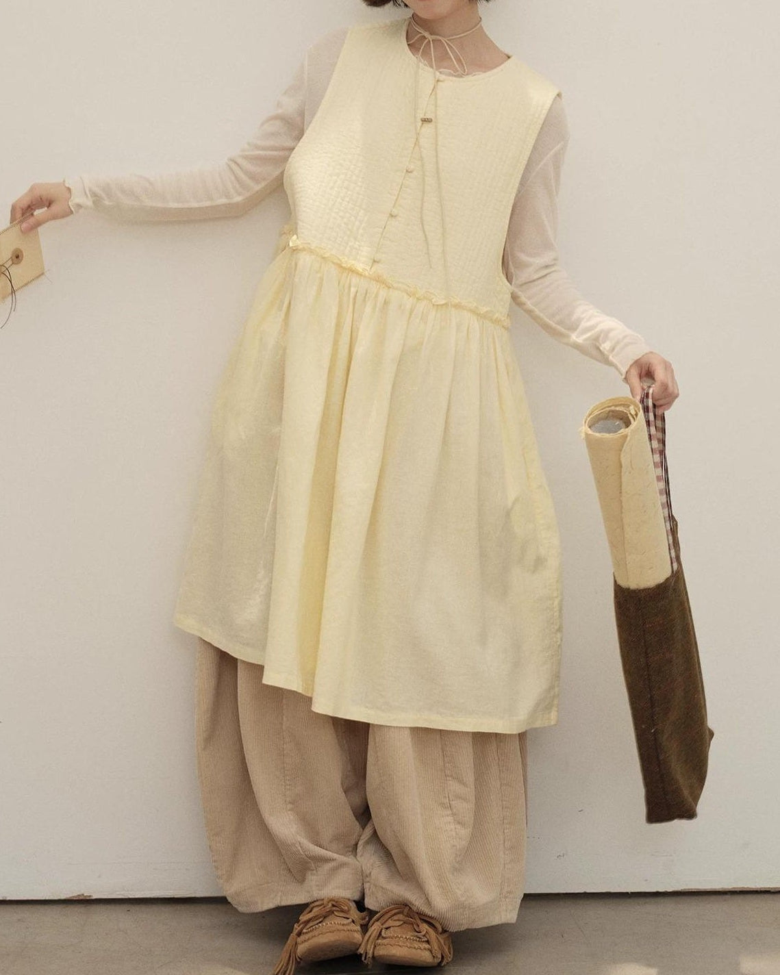 ノーディハイウエストソフトベストドレス 10145