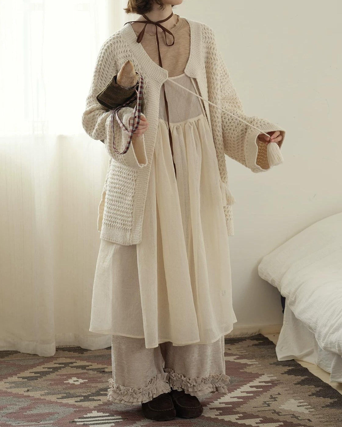 クラフトフリンジニットカーディガン 10209