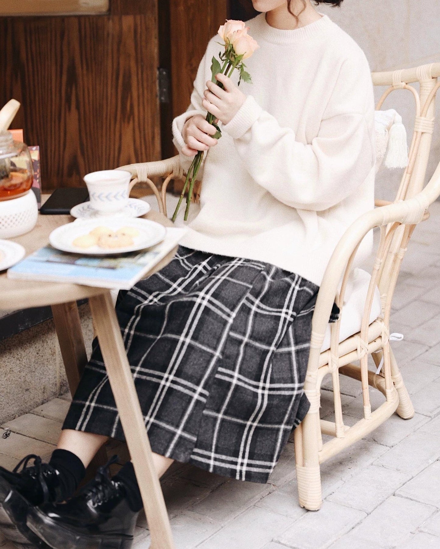 フォルムチェックAラインスカート 10124