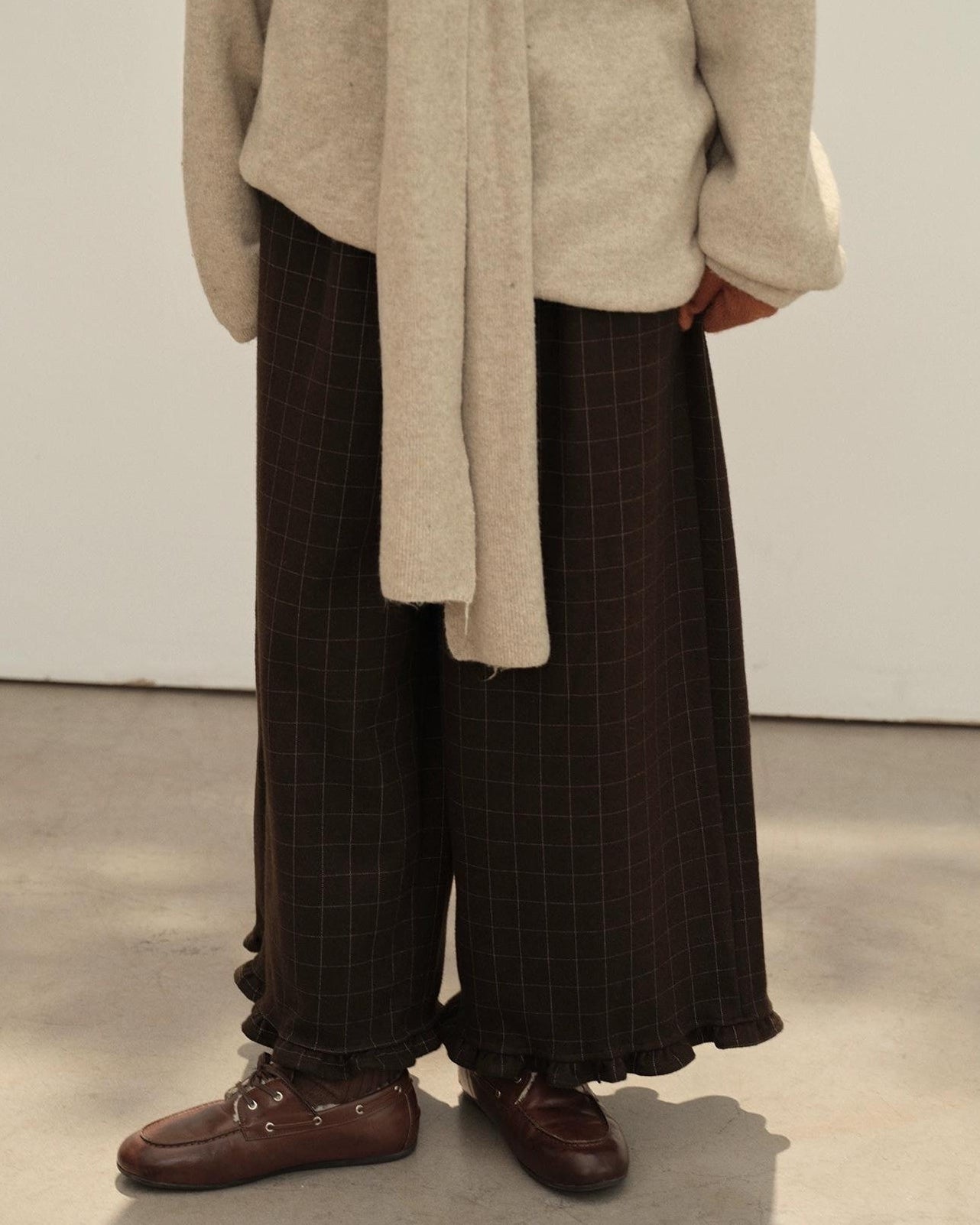 フリルレトロチェックワイドパンツ 10142