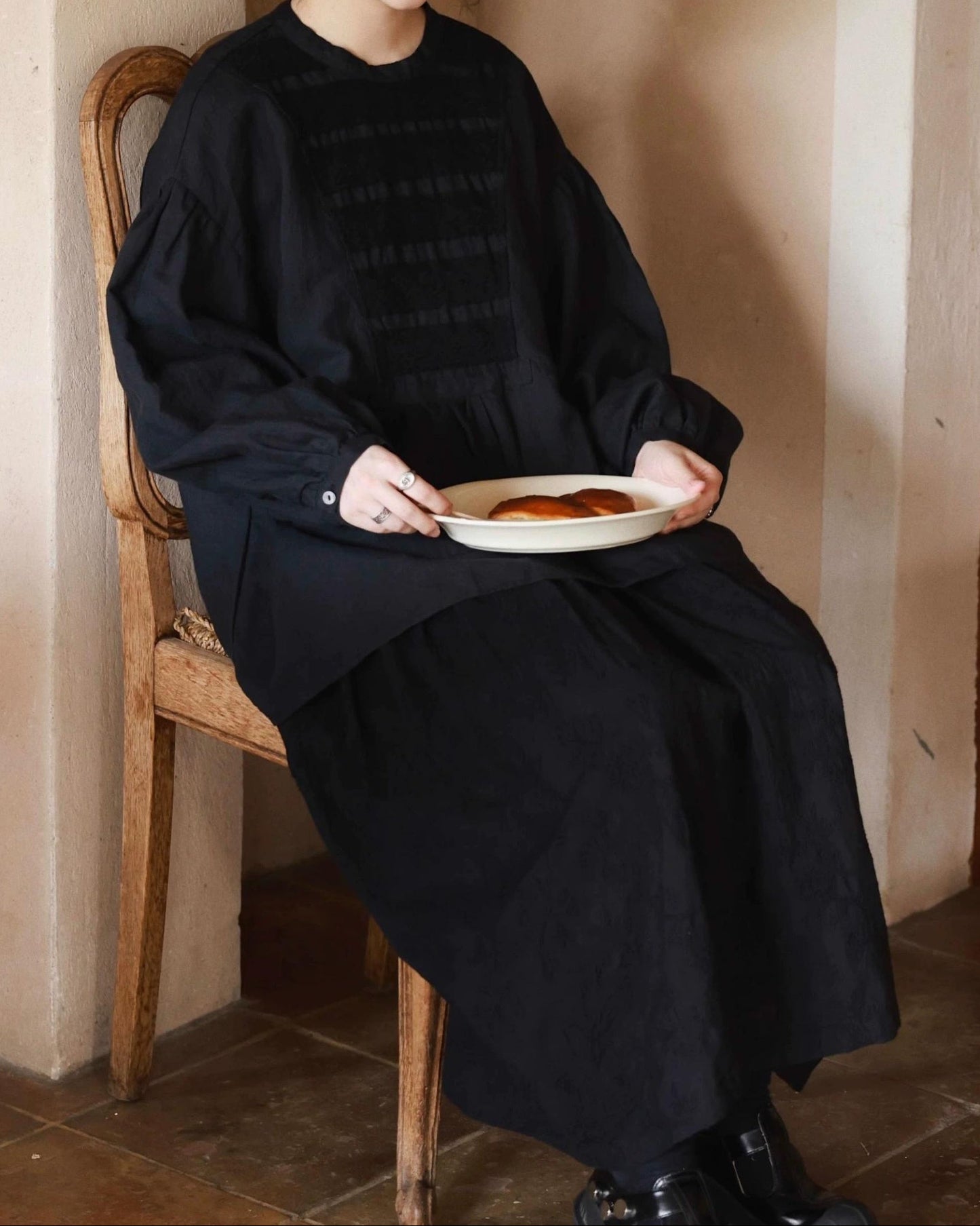 ハイウエストAライン刺繍スカート 10039