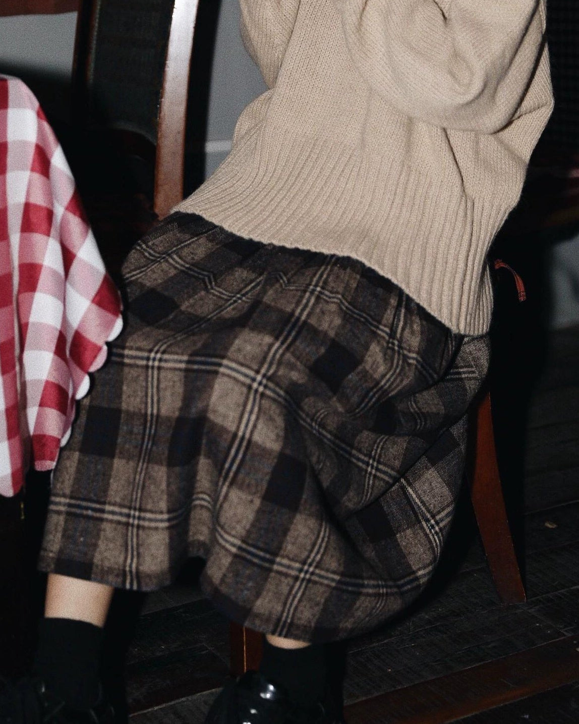 フォルムチェックAラインスカート 10124