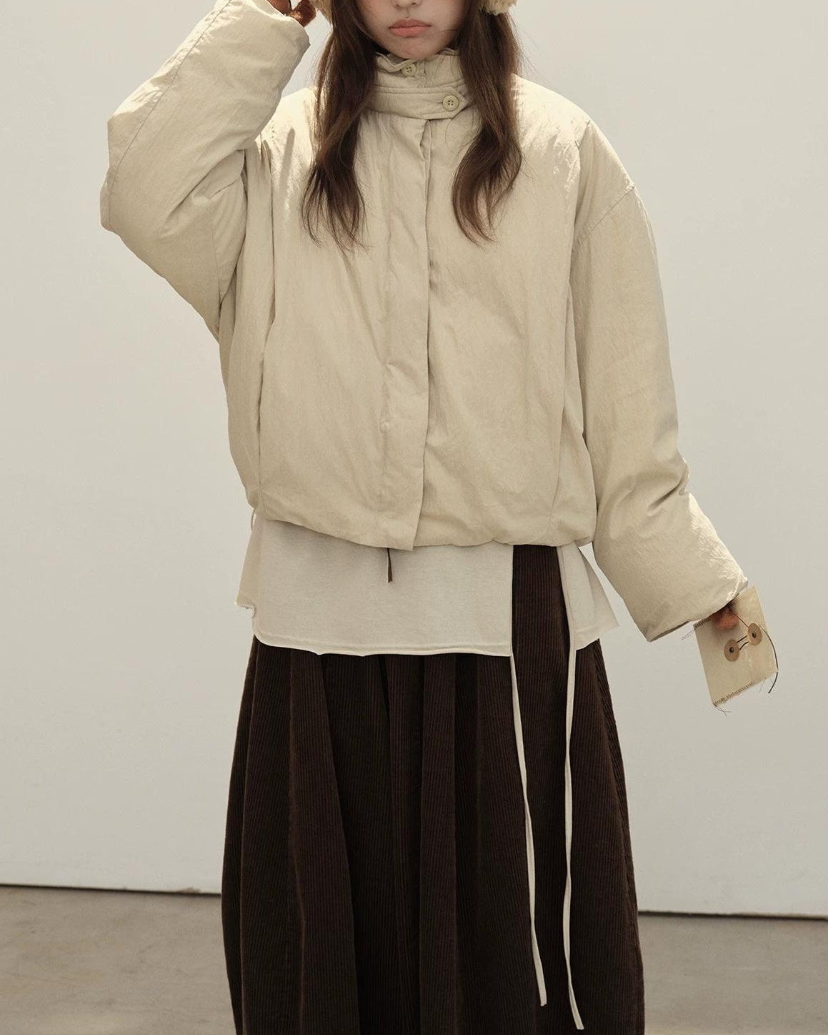 スタンドミニマルショートダウンコート 10151