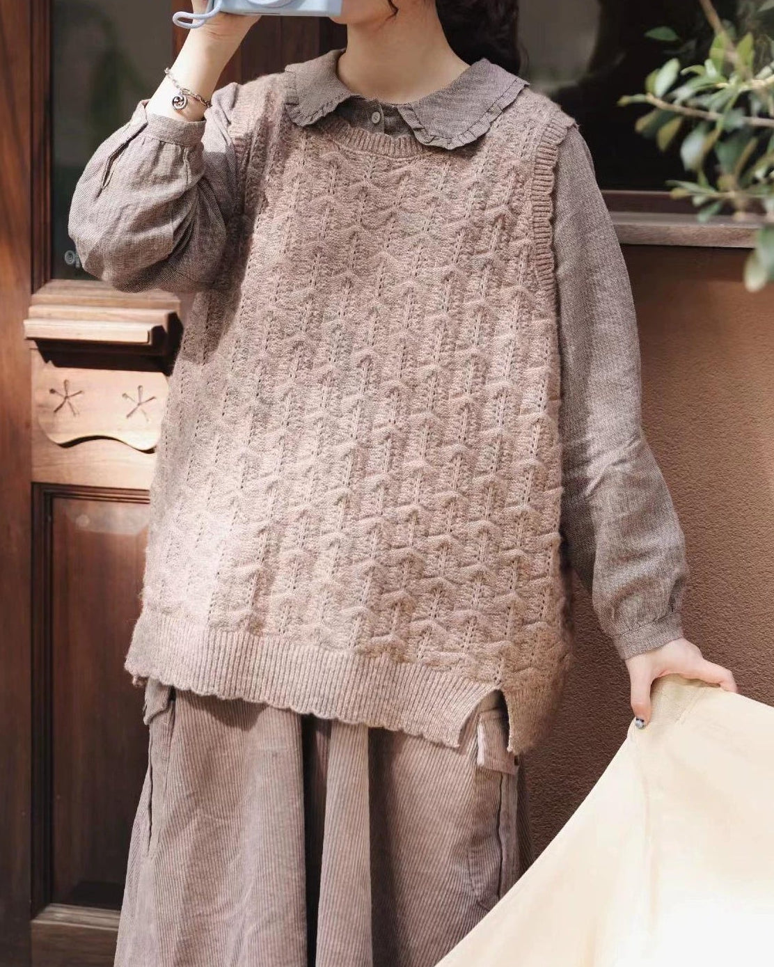 パターンニットスリットベスト 10110