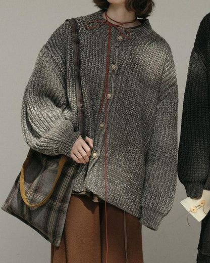 ノルディックキャンバスニットカーディガン 10168