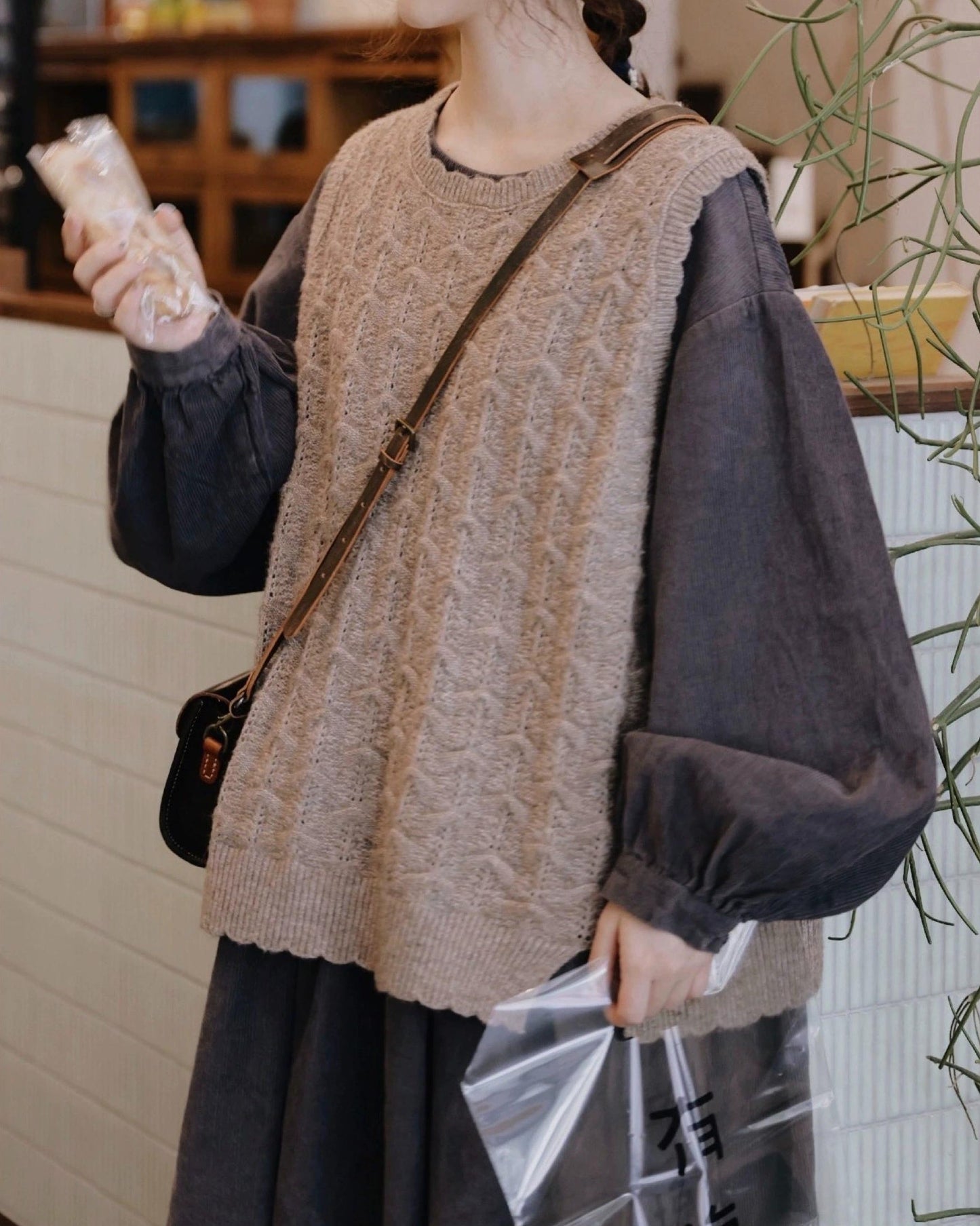 パターンニットスリットベスト 10110