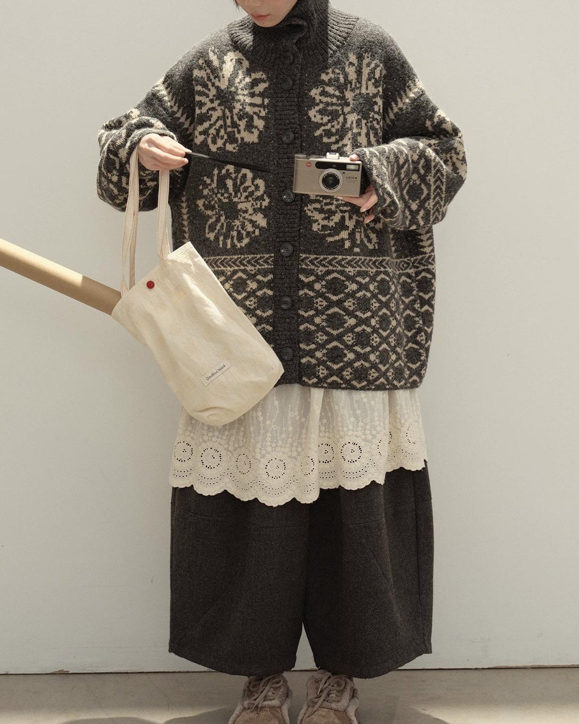 スノーレトロフェアアイルカーディガン 10134