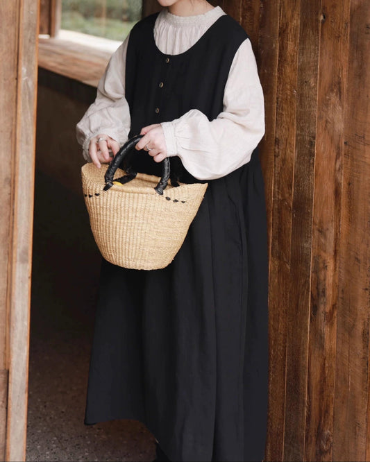 ハーフボタンハイウエストベストワンピース 10041