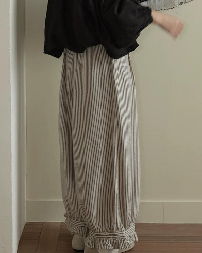 フリルヘムストライプワイドレッグ 10276