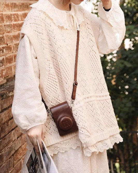 ホールパターンレース ニットベスト 10121