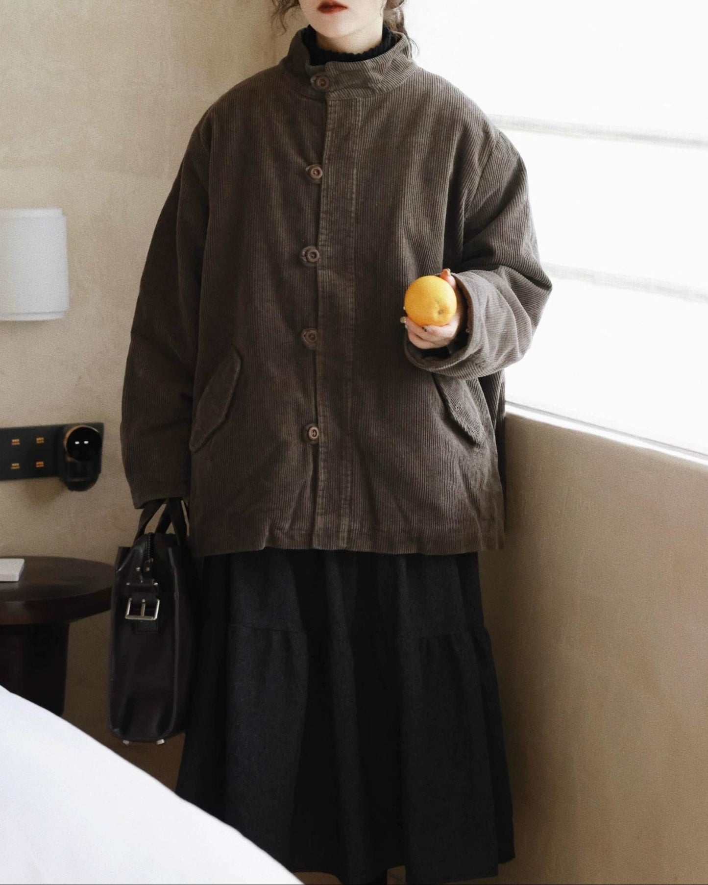 コーデュロイレトロミディコート 10028