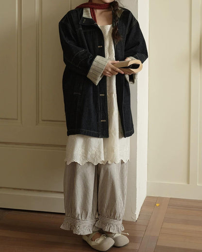 フリルヘムストライプワイドレッグ 10276