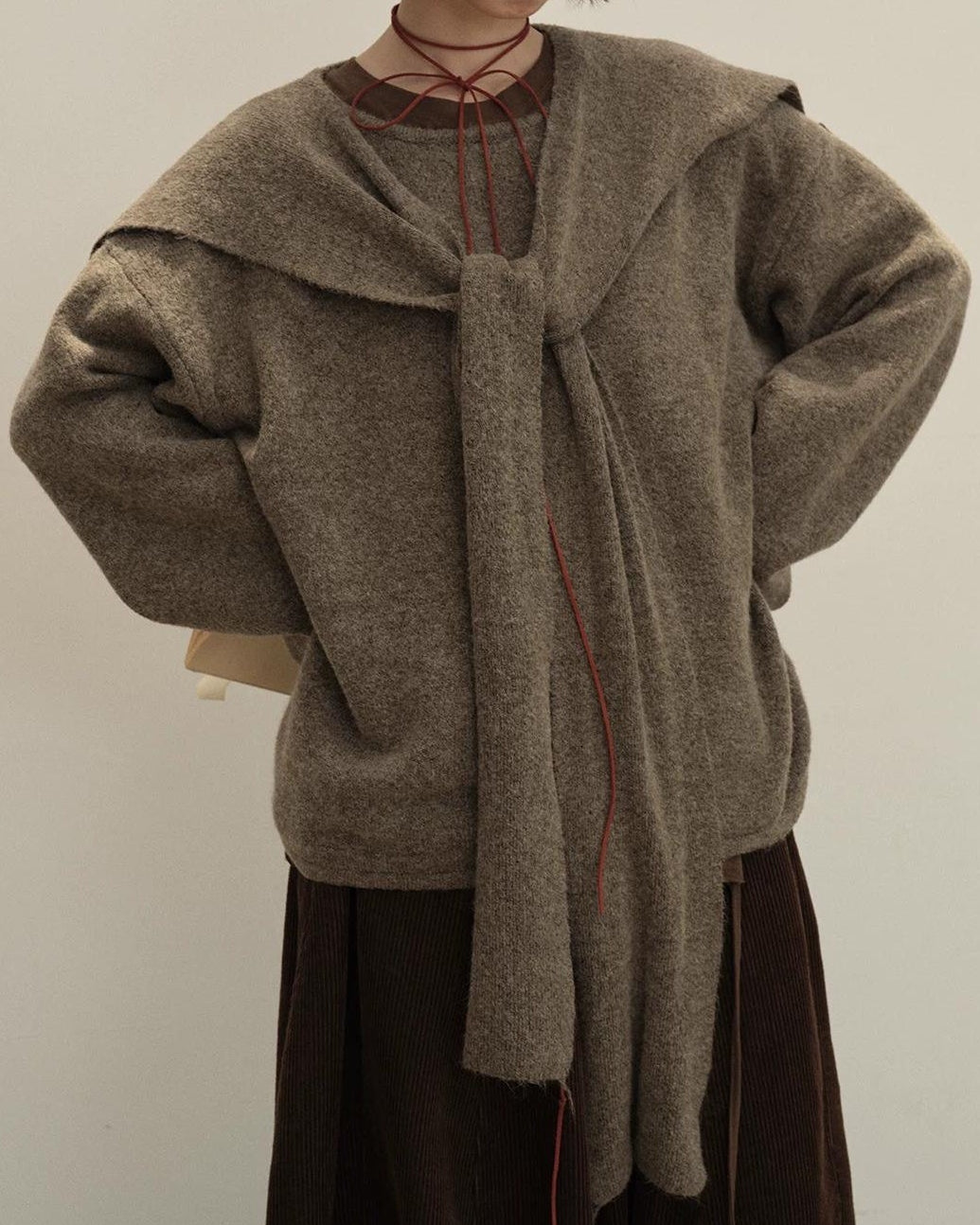 ストールレイヤーニットプルオーバー 10150