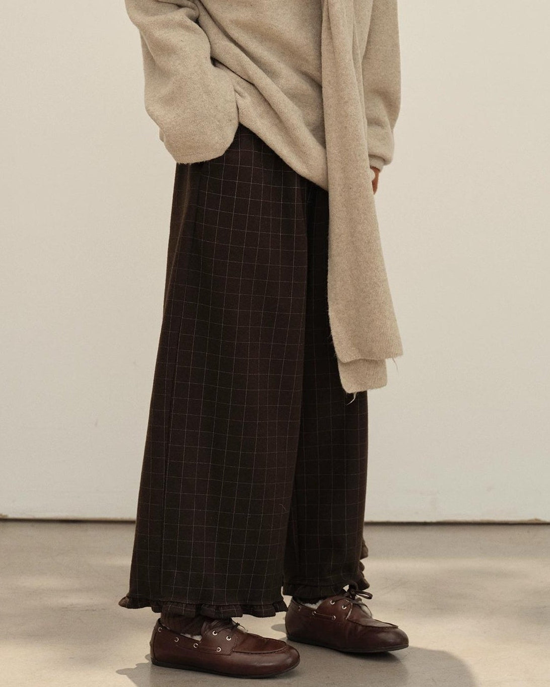 フリルレトロチェックワイドパンツ 10142