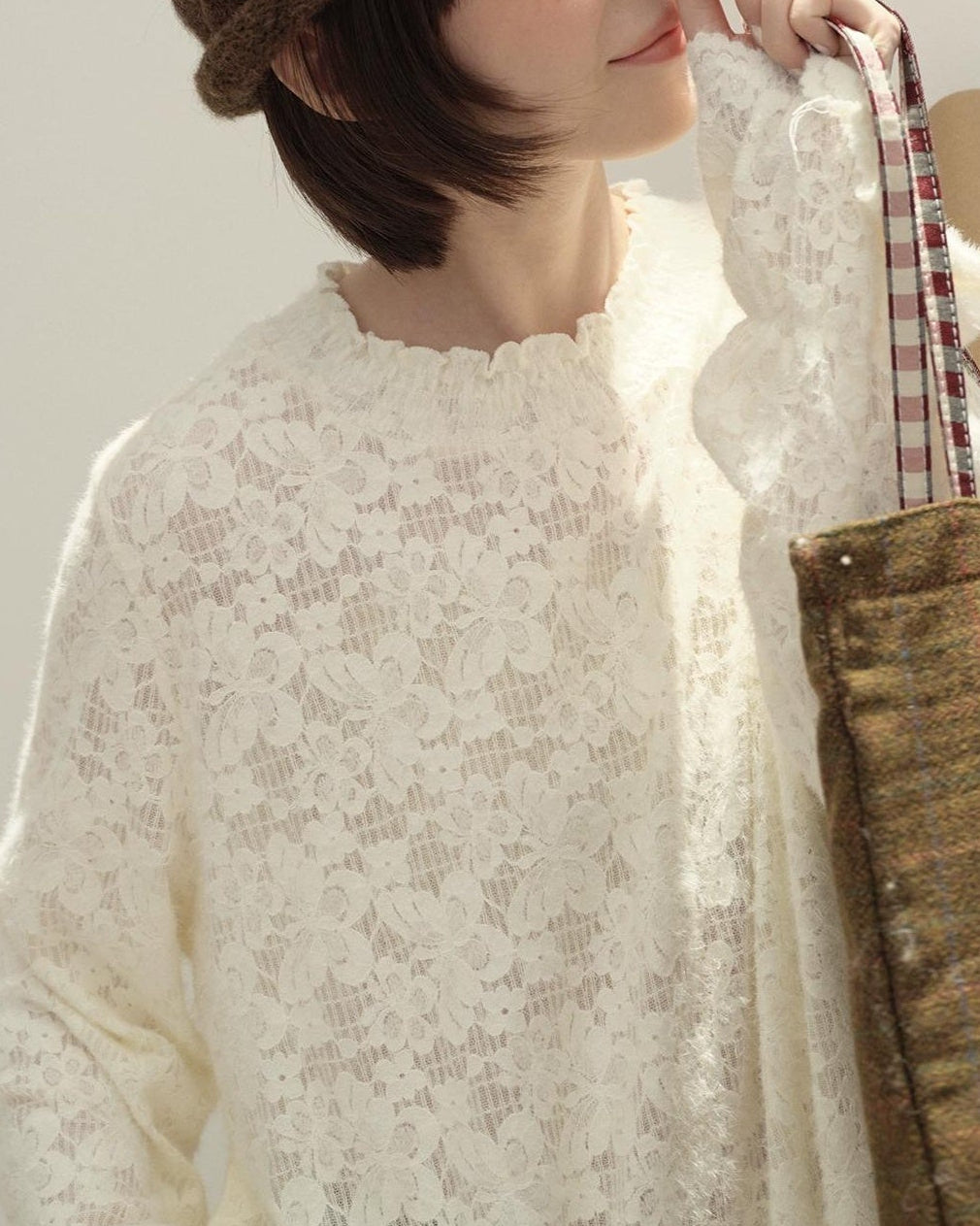 ロマンティックレースフレアプルオーバー 10125
