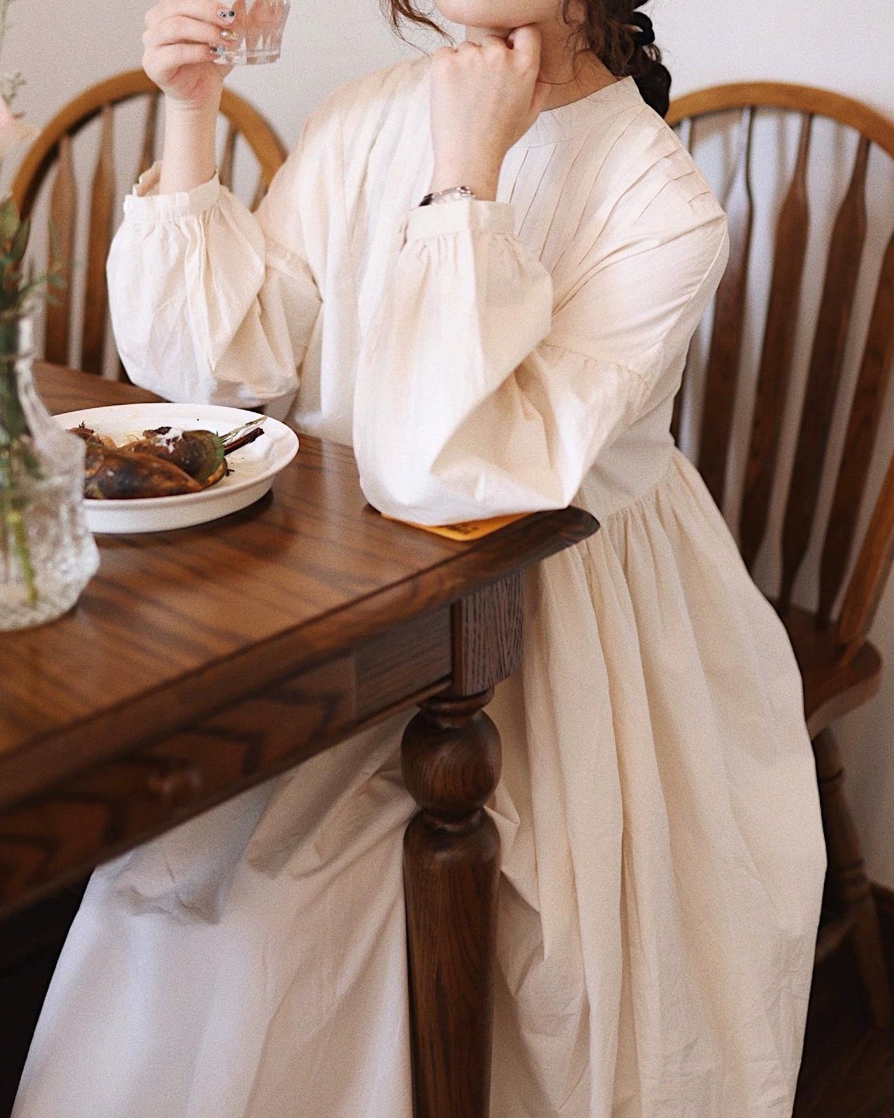 ソフトプリーツハイウエストワンピース 10114