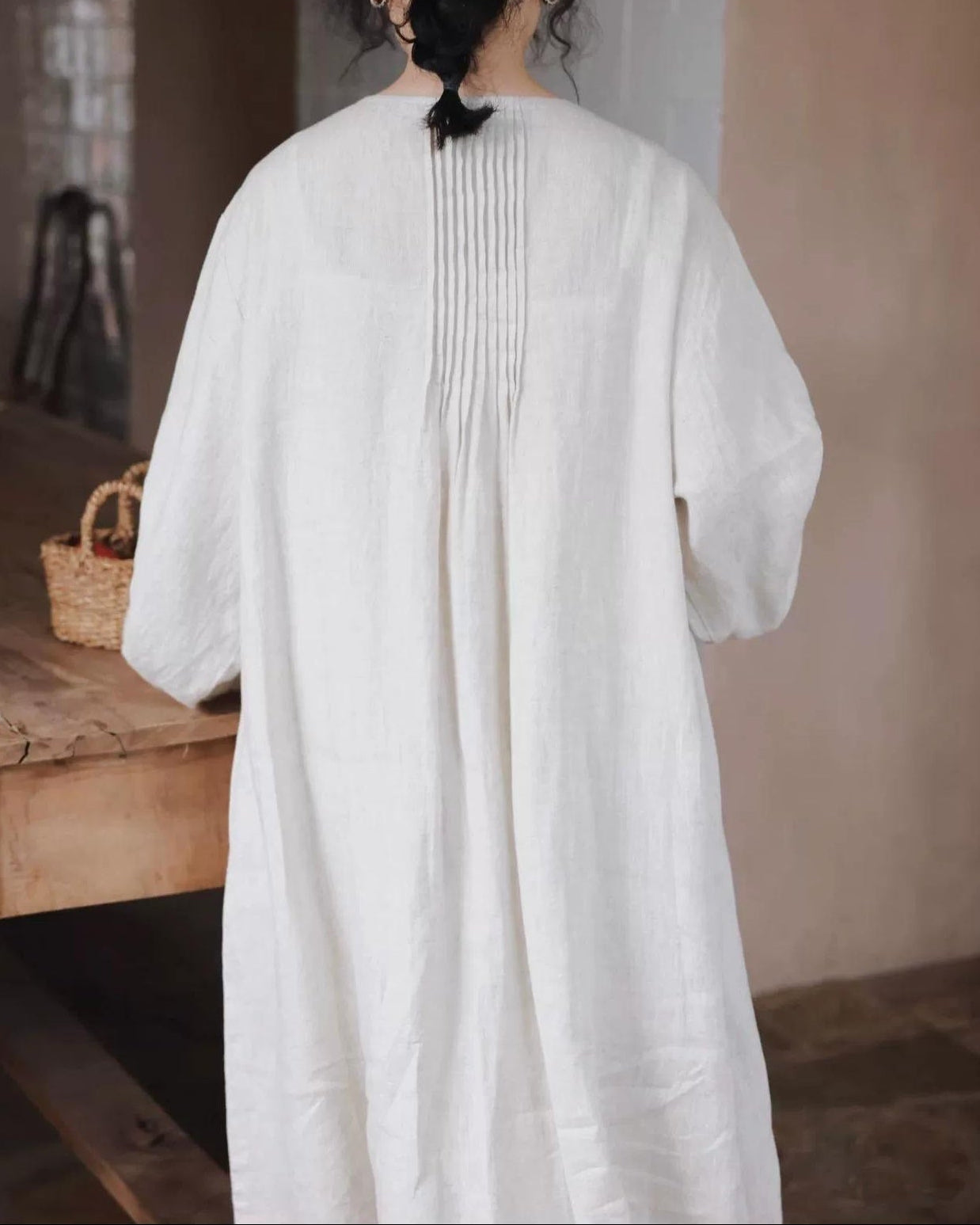 ピンタックリラックスシャツワンピース 10042