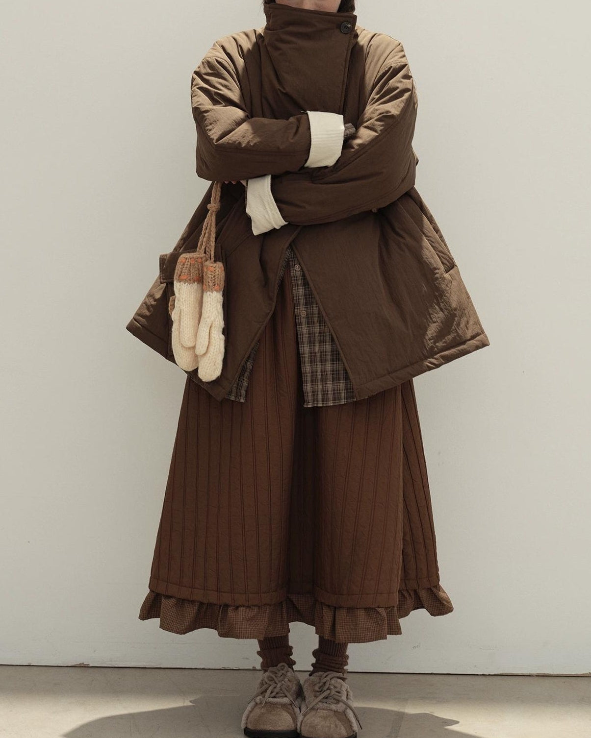 スタンドカラーミニマルノルディカ コート 10133