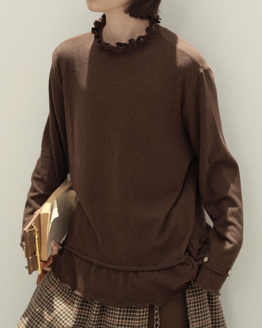 ブロッサムボタンフリルプルオーバー 10127