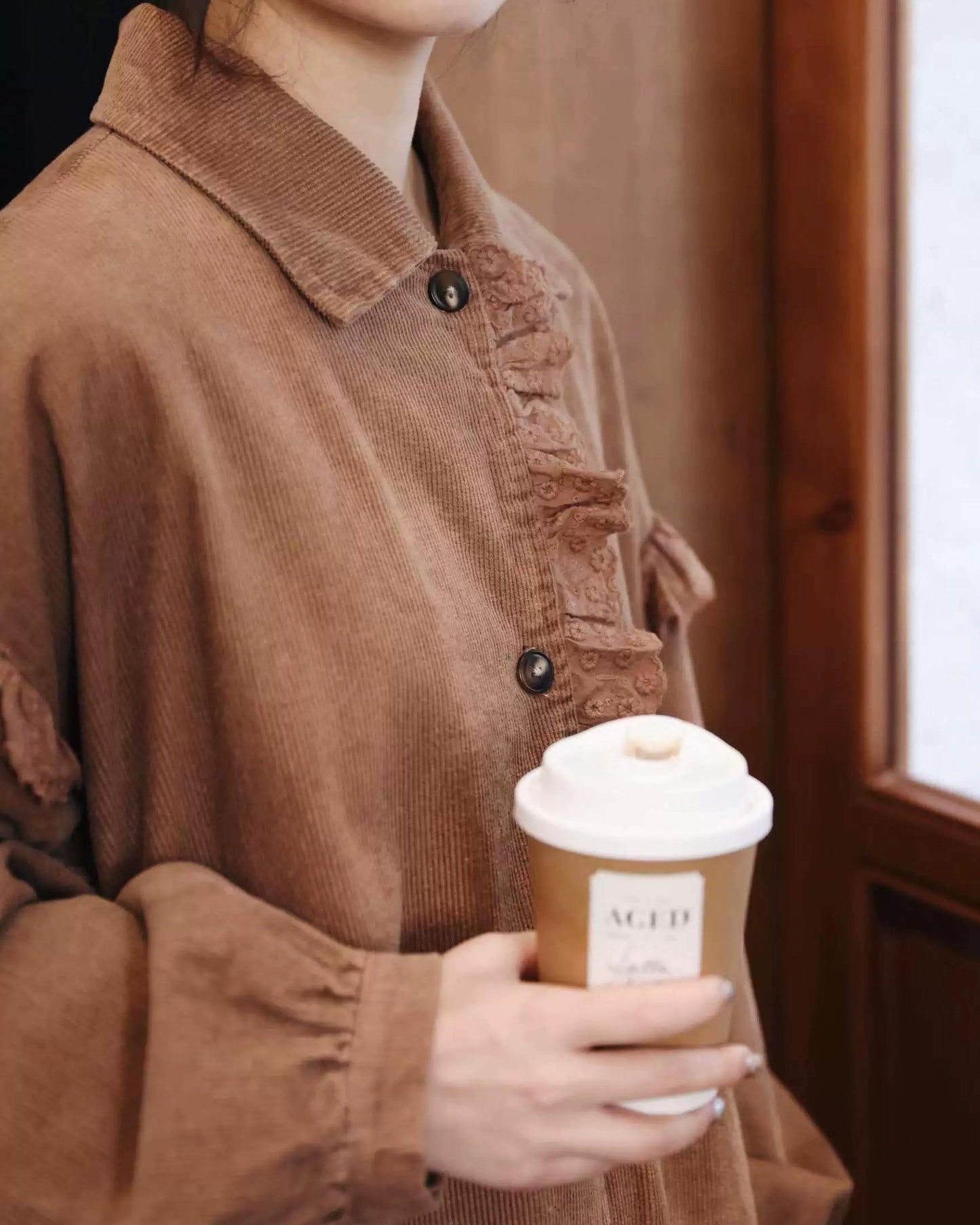 フィヨルドレースコーデュロイロングワンピース 10103