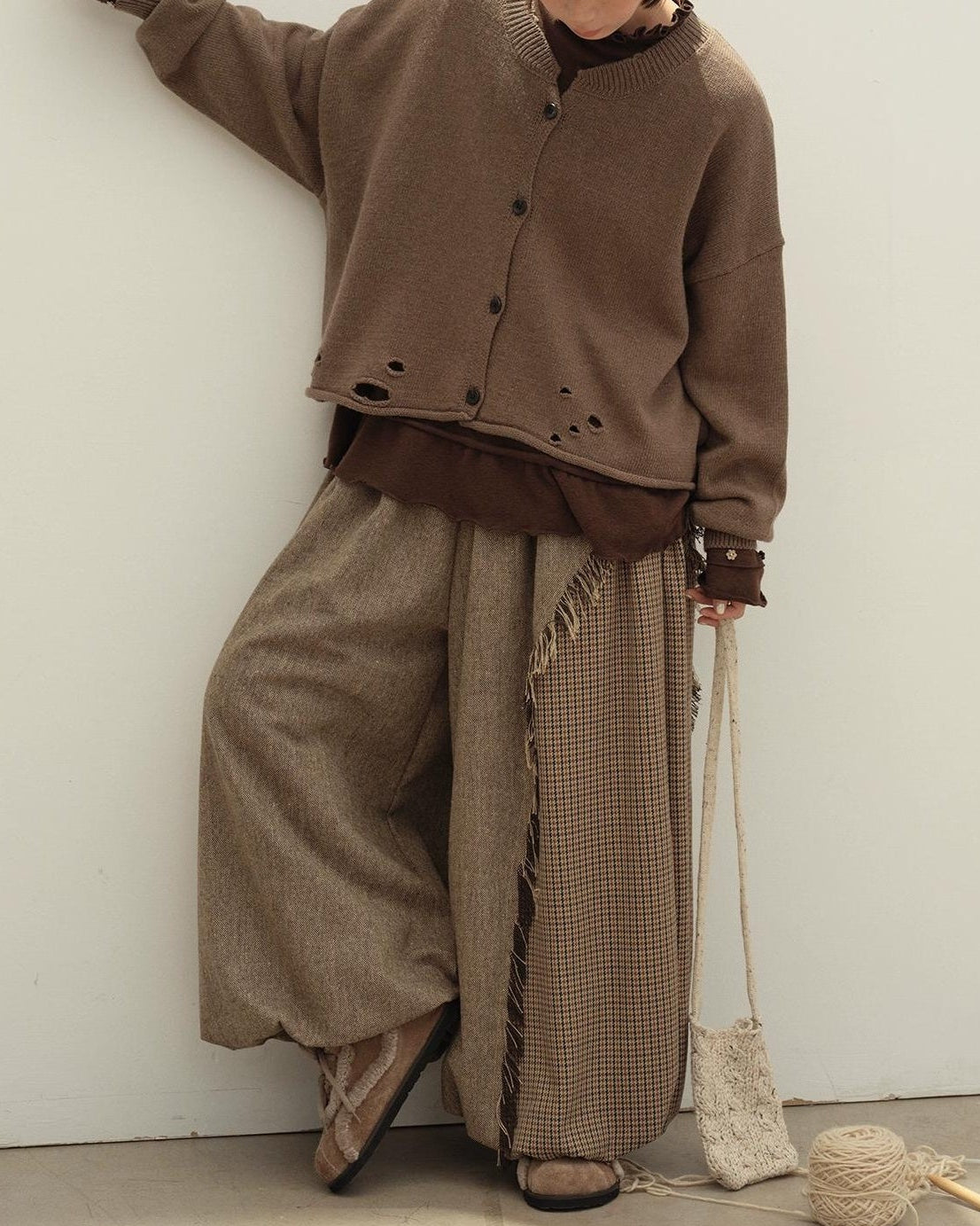 ホールニットリブカーディガン 10126