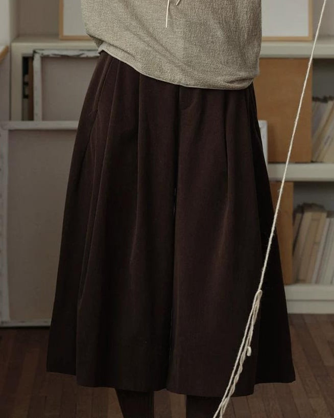 ノーブルコーデュロイミドルワイドパンツ 10158