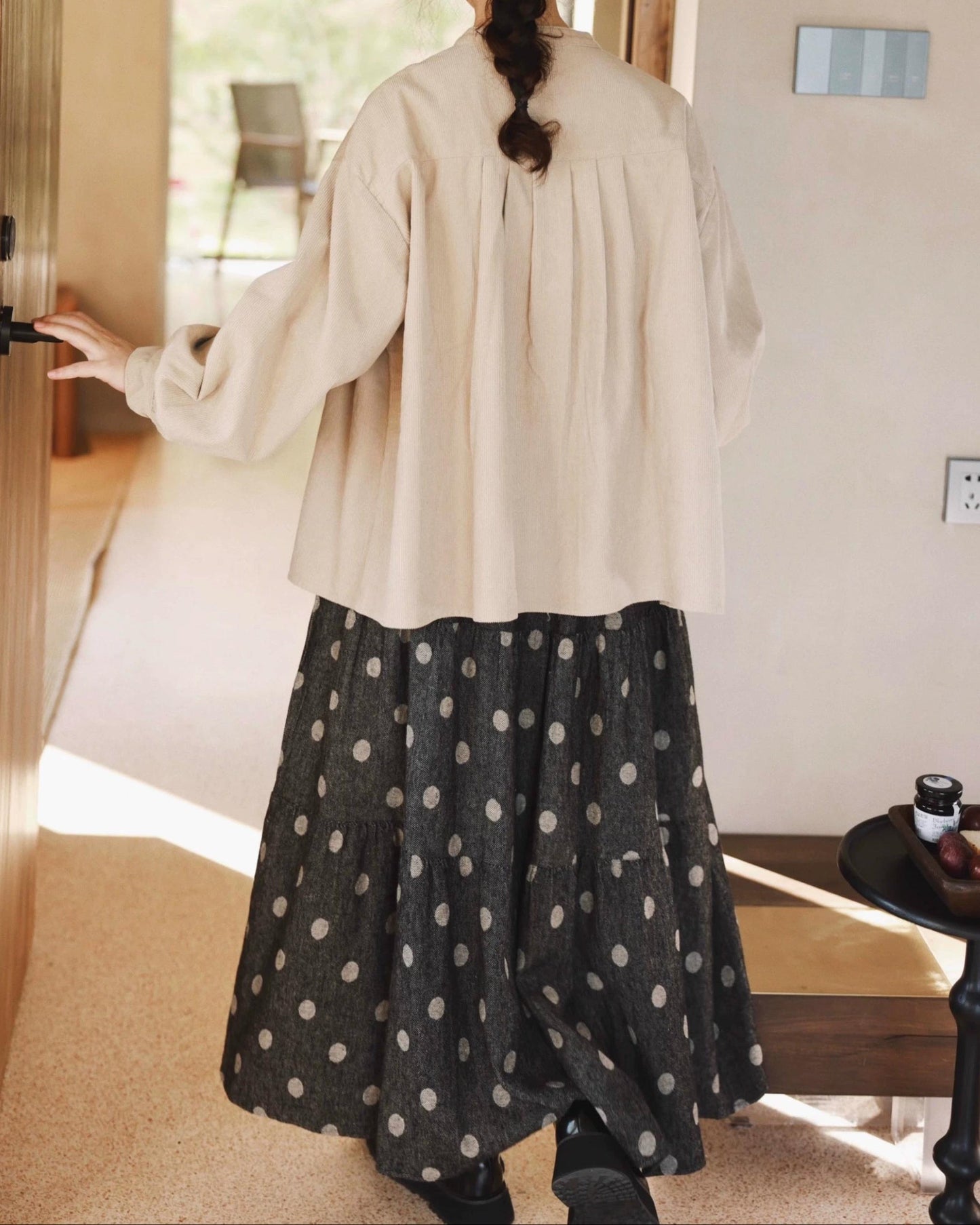 ドット柄フレアくすみスカート 10073