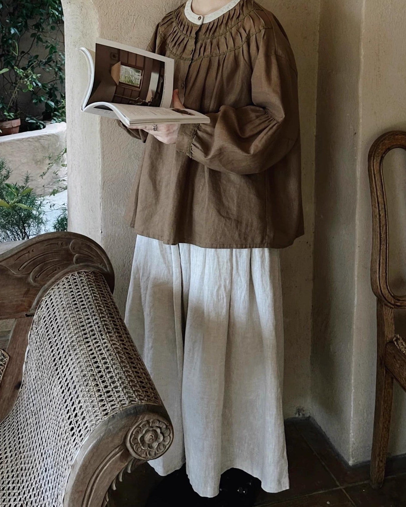 ハイウエストナチュラルAラインスカート 10040