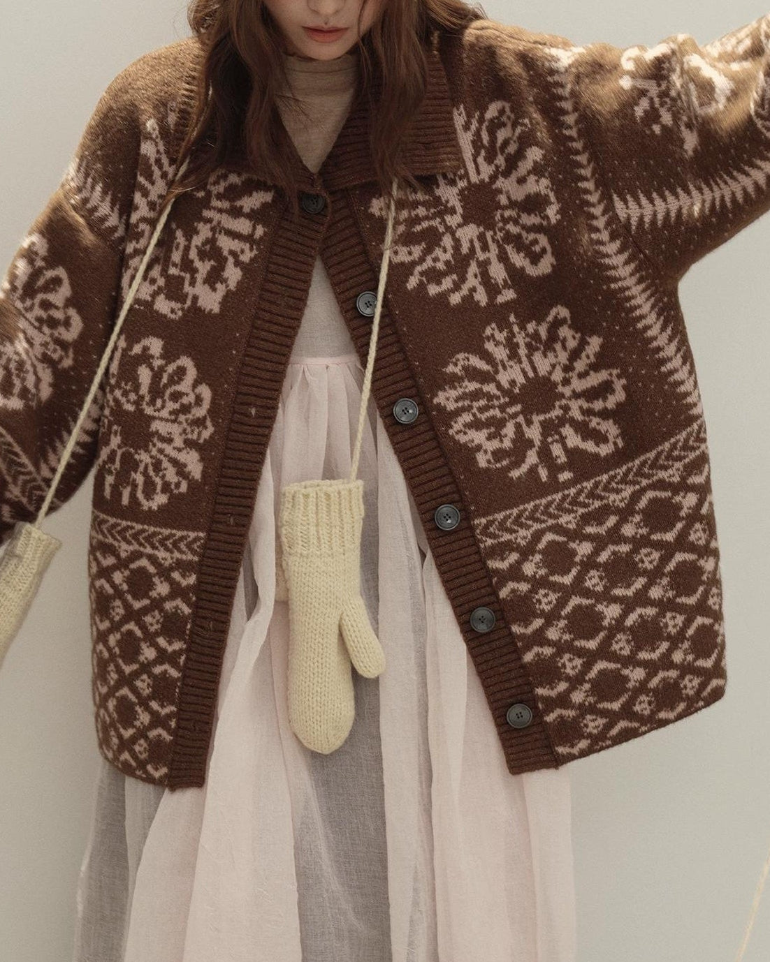 スノーレトロフェアアイルカーディガン 10134