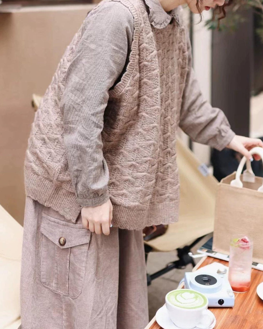 パターンニットスリットベスト 10110