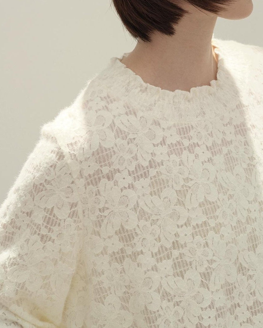 ロマンティックレースフレアプルオーバー 10125