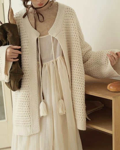 クラフトフリンジニットカーディガン 10209