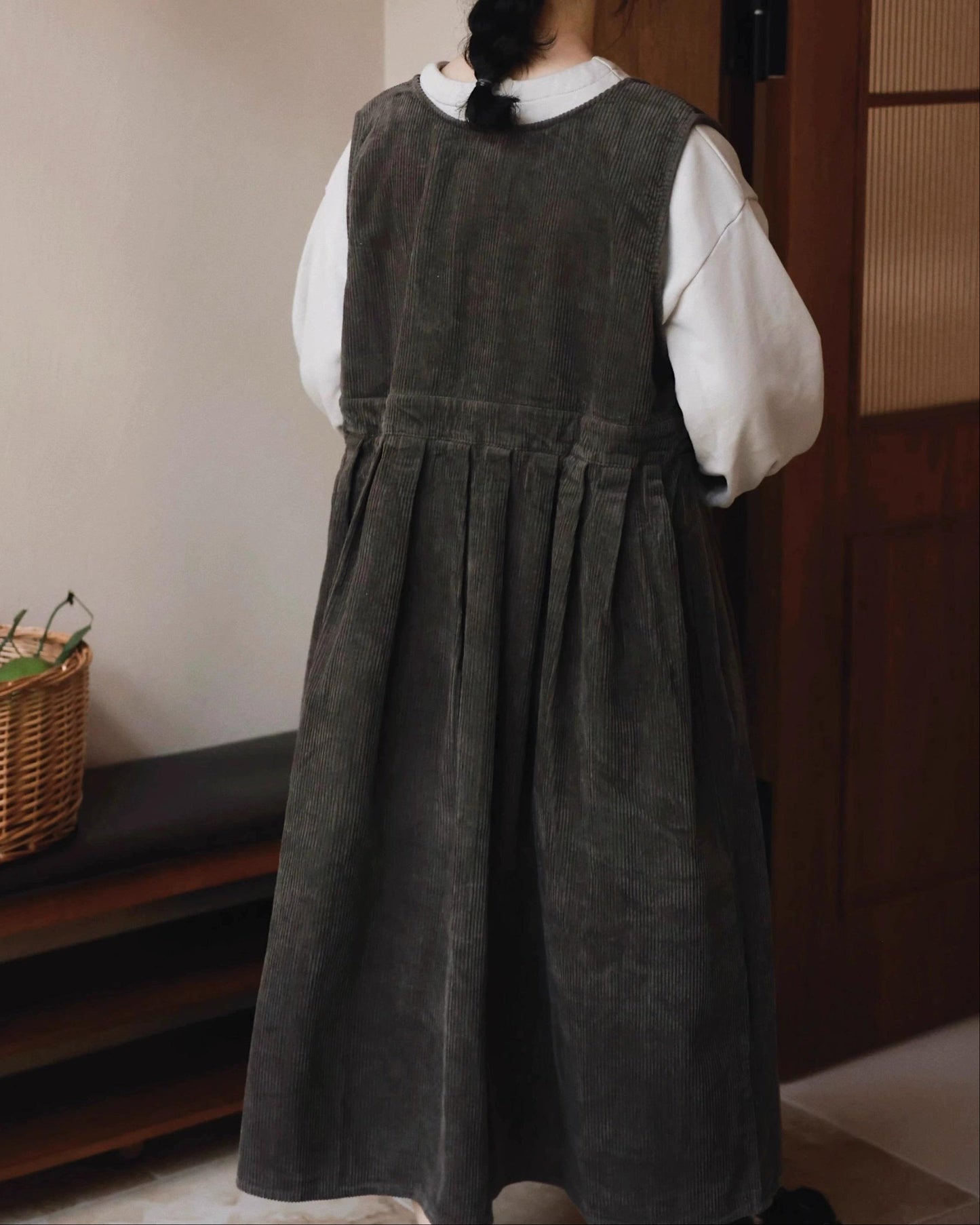 ハイウエストレトロベストワンピース 10036