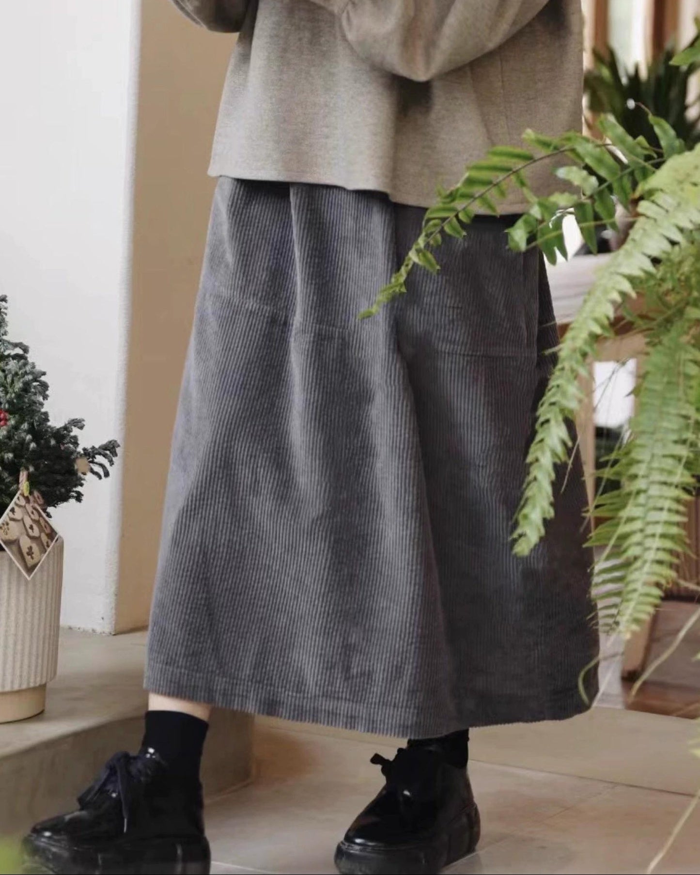 ハイウエストリラックスコーデュロイスカート 10095