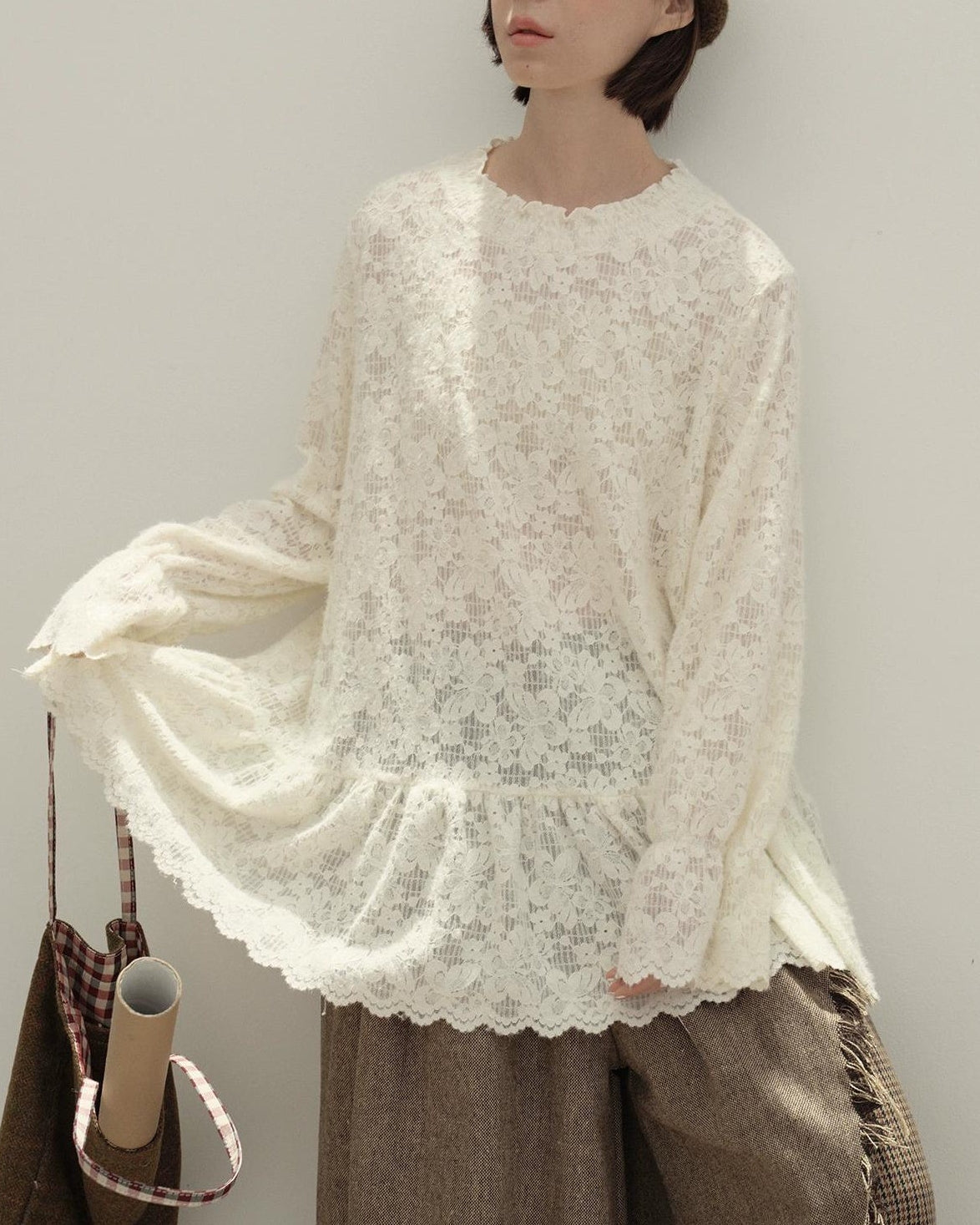 ロマンティックレースフレアプルオーバー 10125