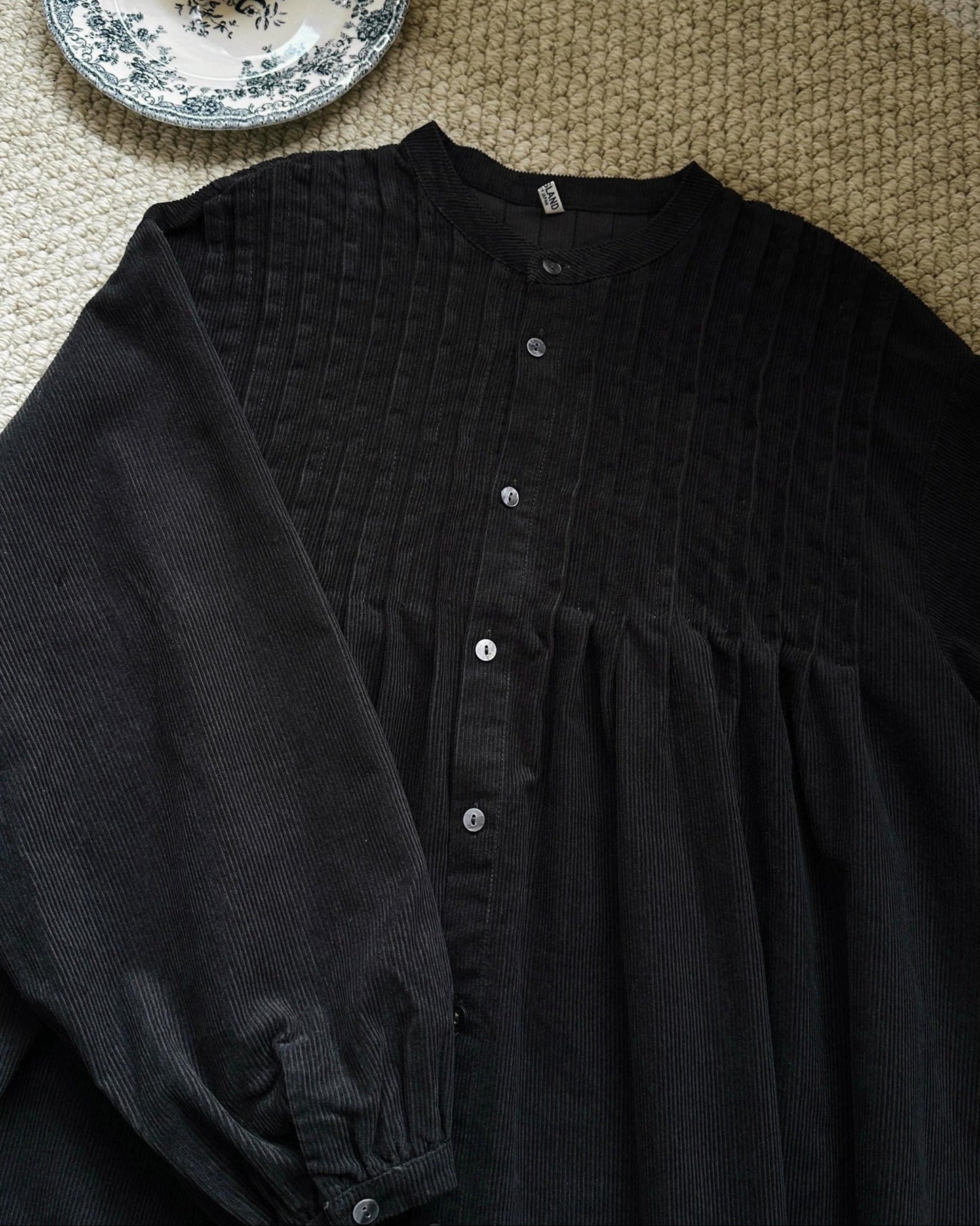 ピンタックコーデュロイシャツワンピース 10035