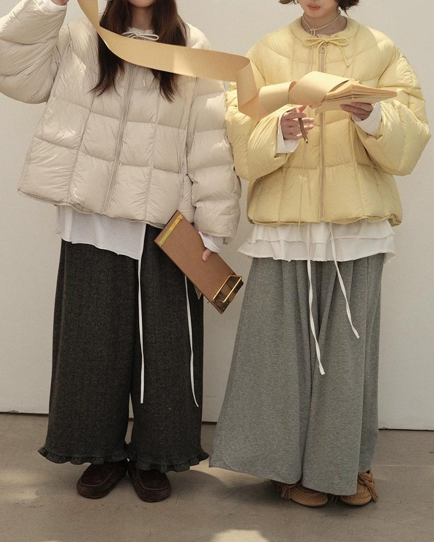 エアウォームクラウドリボンパフコート 10141