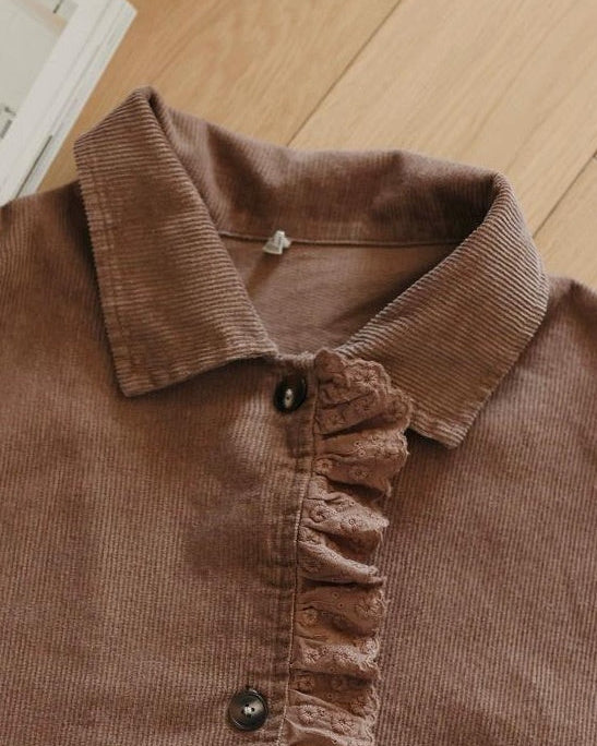 フィヨルドレースコーデュロイロングワンピース 10103