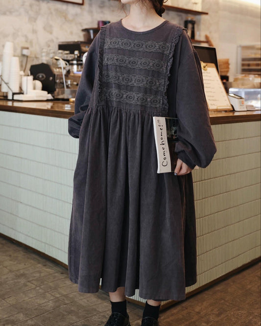 レースクララコーデュロイワンピース 10108