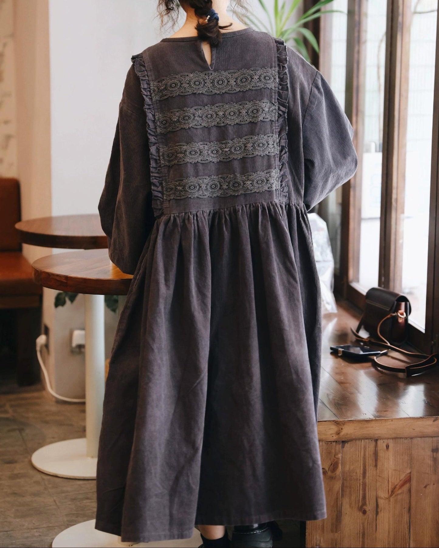 レースクララコーデュロイワンピース 10108