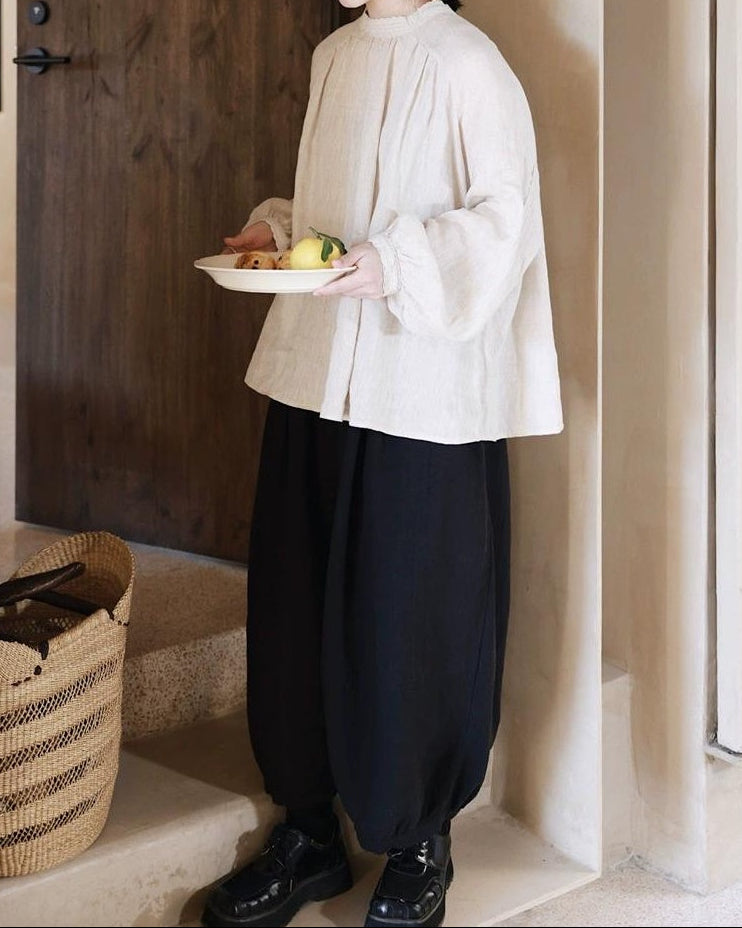 ハイウエストランタンレトロパンツ 10054