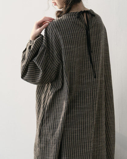 ストライプナチュラルリボンワンピース 10217