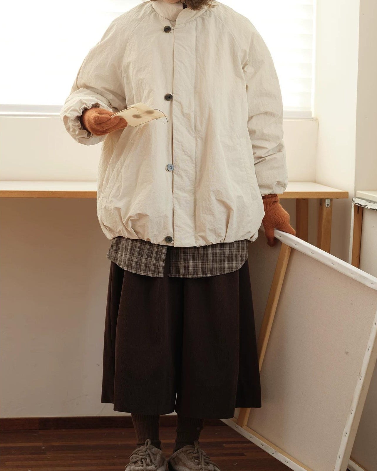 ノーブルコーデュロイミドルワイドパンツ 10158