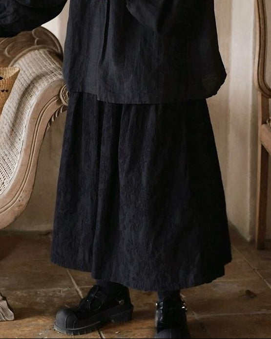 ハイウエストAライン刺繍スカート 10039