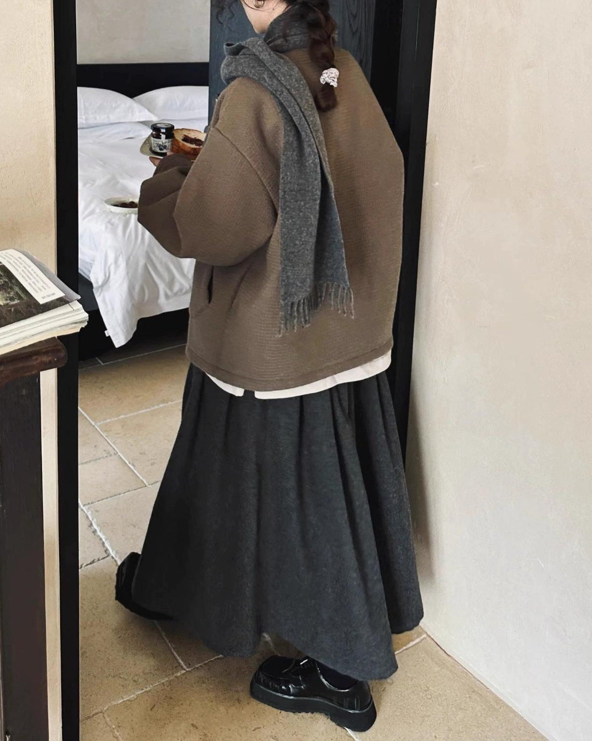 ラウンドポケットオーバーショートコート 10070